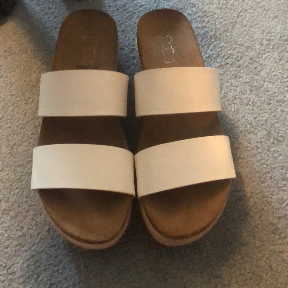 White platform sandals